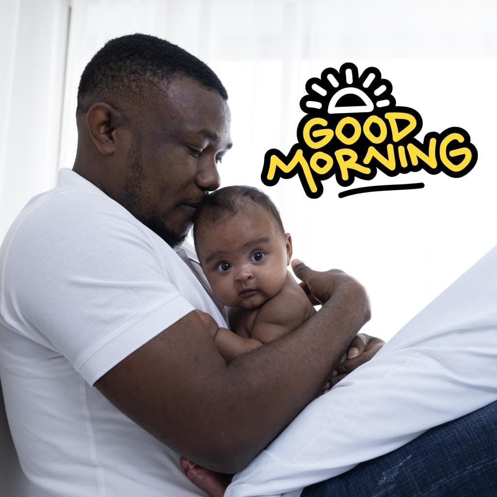 100+ African American Good Morning Images – Inspirational & Positive Vibes 2025 64 A little African American baby with his father Images