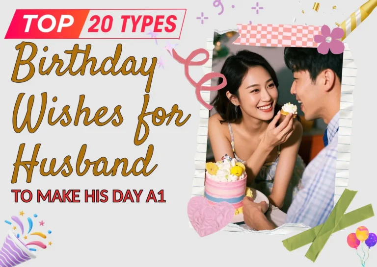 Top 20 Types Birthday Wishes for Husband To Make His Day Special 1 Top 20 Types Birthday Wishes for Husband to Make His Day A1, with pic of "A beautiful wife feeding her husband a colorful, delicious cake bite with love. The scene is romantic and joyful, set in a cozy, warmly lit room. The wife is smiling gently, wearing a stylish dress with soft colors. The husband looks happy and touched, sitting beside her. The cake is vibrant, with layers of pink, blue, yellow, and white, decorated with sprinkles and cream. Soft bokeh lighting in the background, a dreamy and heartwarming atmosphere."