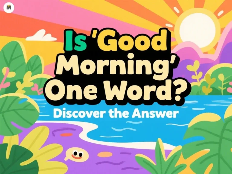 Is Good Morning One Word