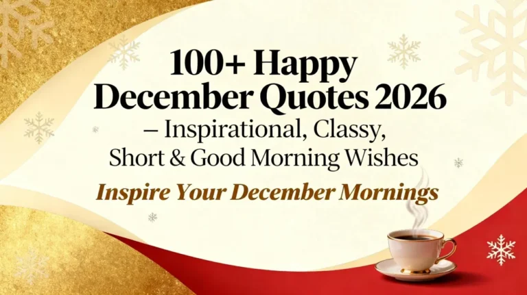 100+ Happy December Quotes 2026 – Inspirational, Classy, Short & Good Morning Wishes