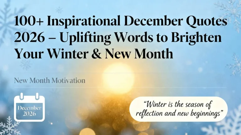 100+ Inspirational December Quotes 2026 – Uplifting Words to Brighten Your Winter & New Month