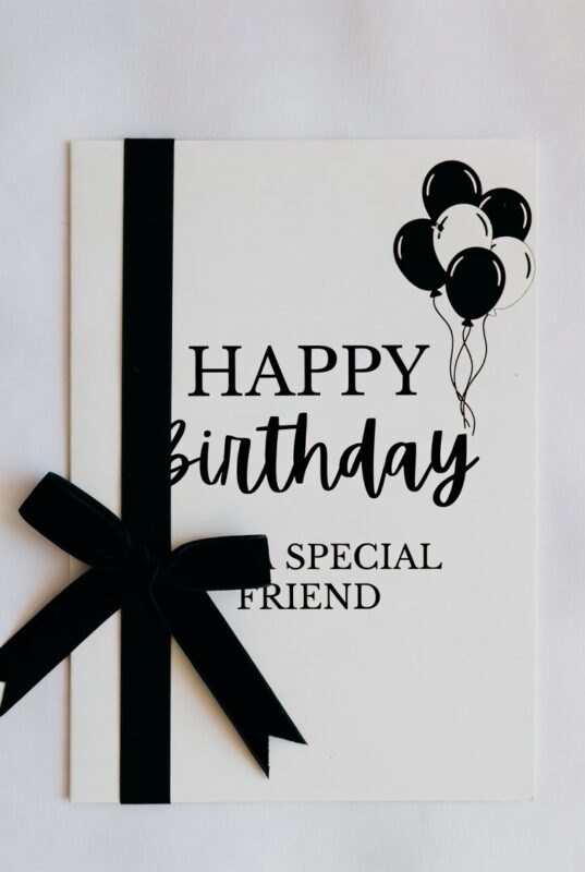 This is happy birthday card Image black and white of 