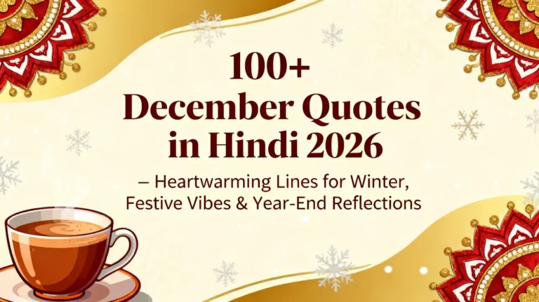100+ December Quotes in Hindi 2026 – Heartwarming Lines for Winter, Festive Vibes & Year-End Reflections