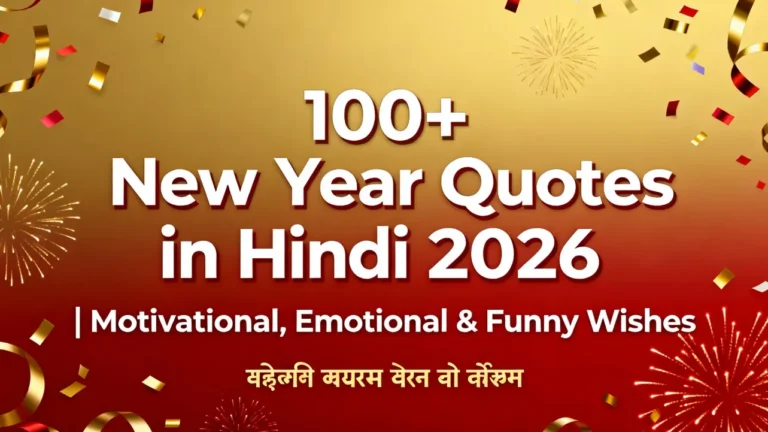 100+ New Year Quotes in Hindi 2026 Motivational, Emotional & Funny Wishes