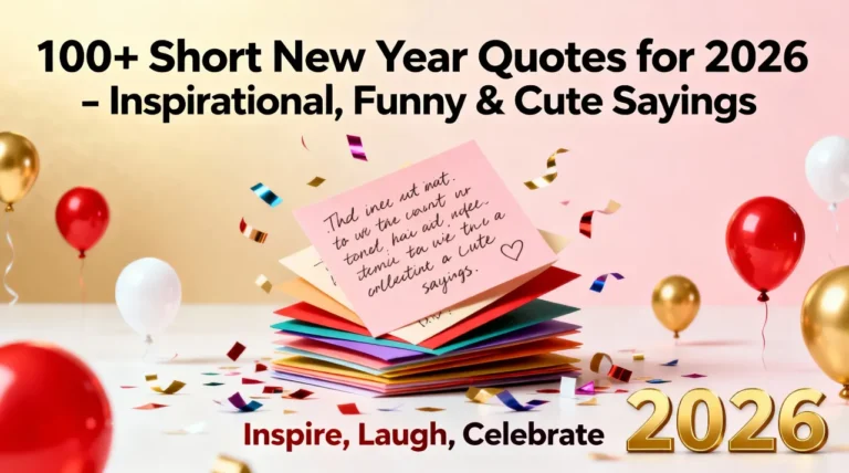 100+ Short New Year Quotes for 2026 – Inspirational, Funny & Cute Sayings