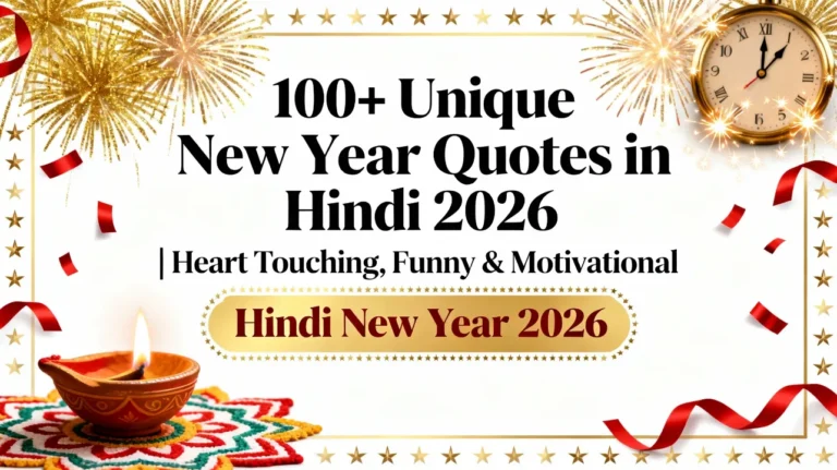 100+ Unique New Year Quotes in Hindi 2026 Heart Touching, Funny & Motivational