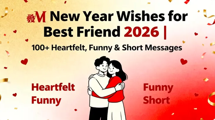 🎉 New Year Wishes for Best Friend 2026 | 100+ Heartfelt, Funny & Short Messages