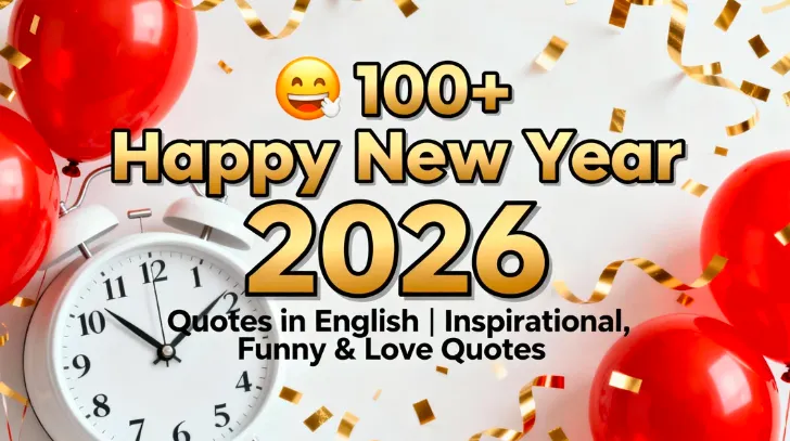 🎉 100+ Happy New Year 2026 Quotes in English | Inspirational, Funny & Love Quotes
