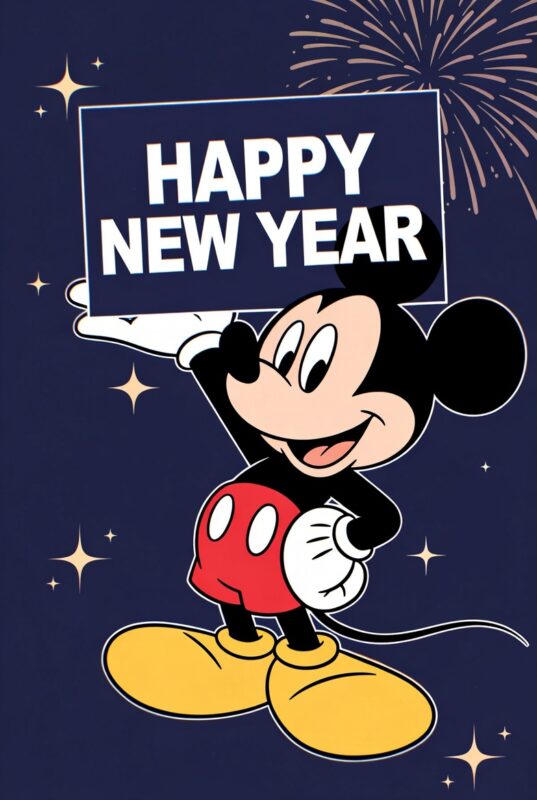 Mickey Mouse Happy New Year Wallpaper
