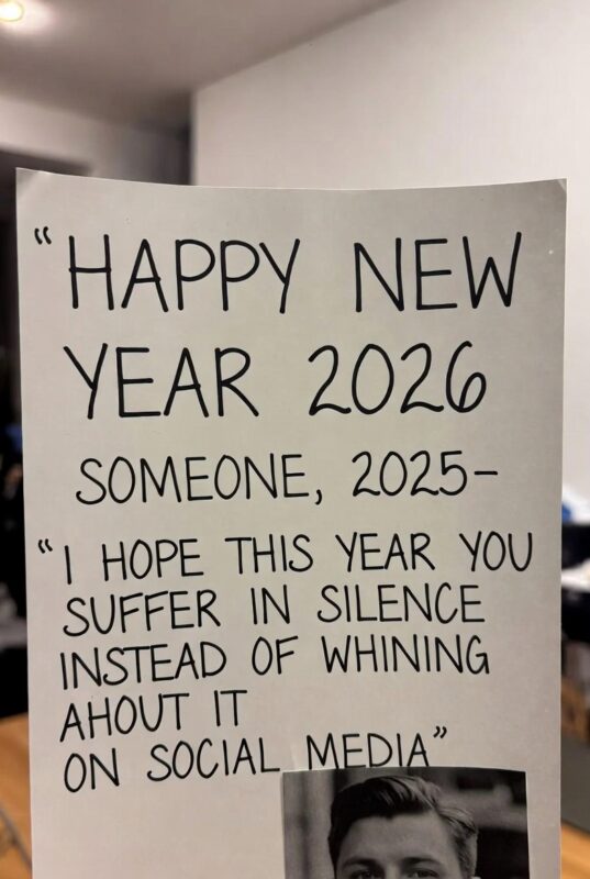 Funny Happy New Year 2026 Image with Quote