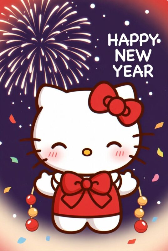 Hello Kitty Happy New Year Wallpaper