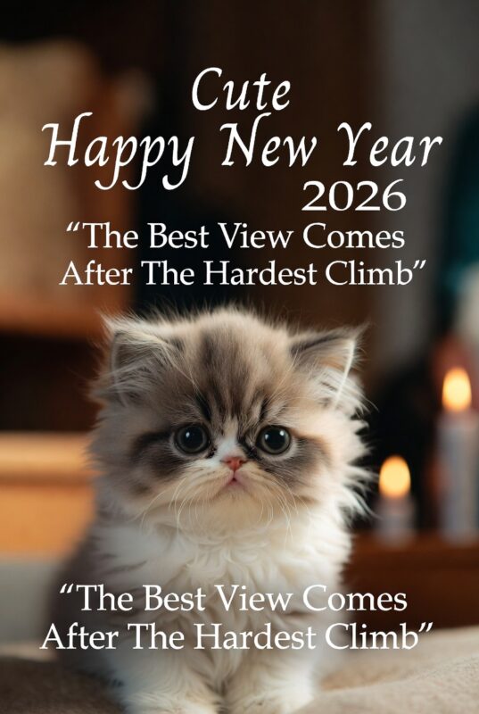 Cute Happy New Year 2026 Image with Quote
