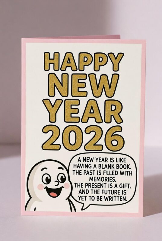 Funny Happy New Year 2026 Image with Quote