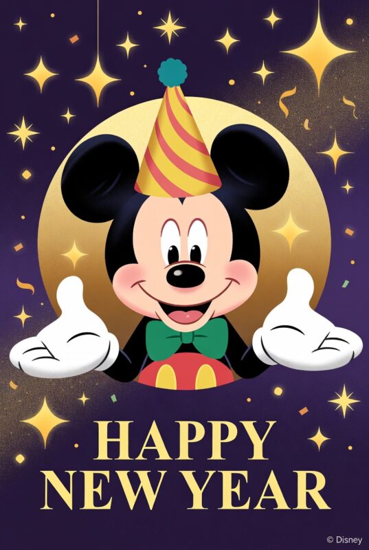Mickey Mouse Happy New Year Wallpaper