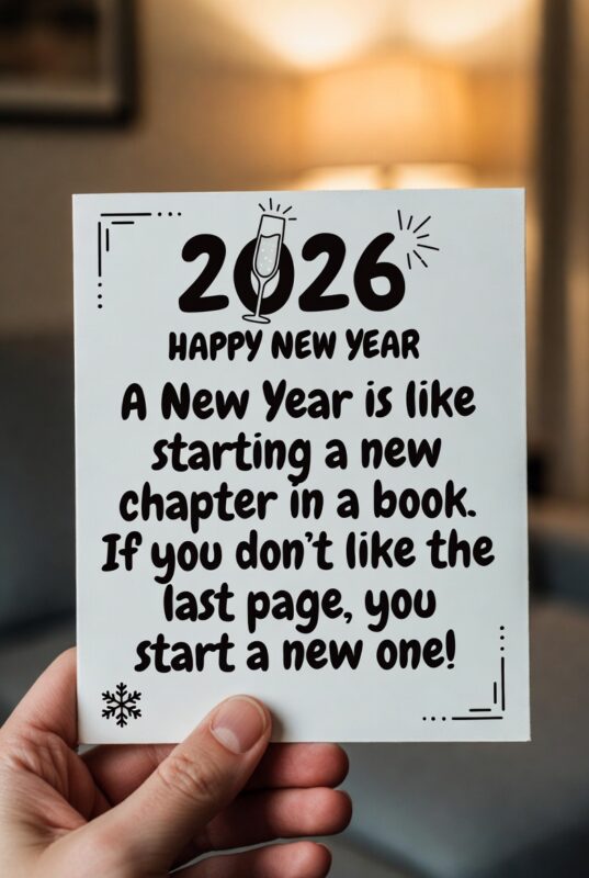 Funny Happy New Year 2026 Image with Quote