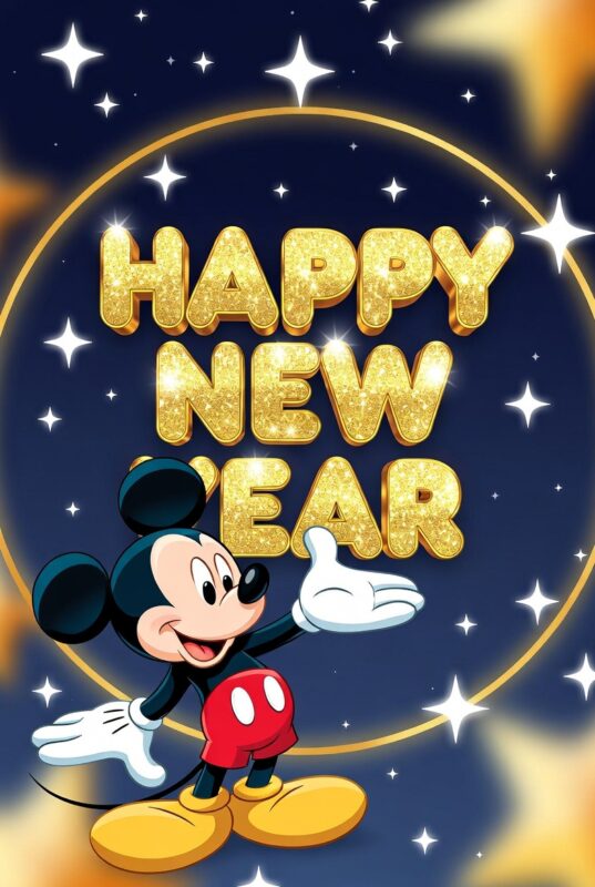 Mickey Mouse Happy New Year Wallpaper