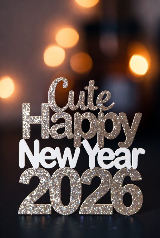 Cute Happy New Year 2026 Image with Quote