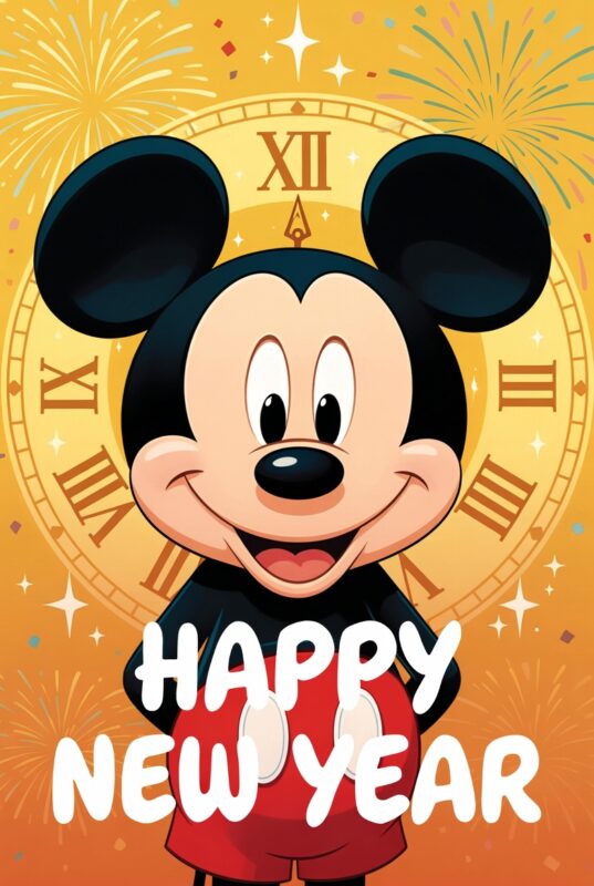 Mickey Mouse Happy New Year Wallpaper