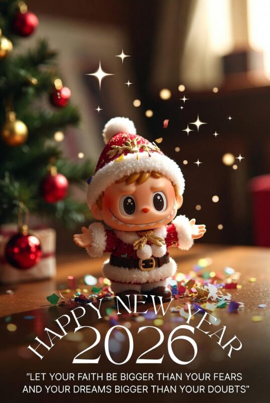 Cute Happy New Year 2026 Image with Quote