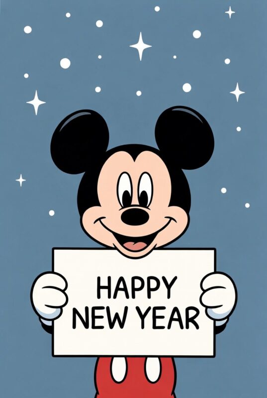 Mickey Mouse Happy New Year Wallpaper