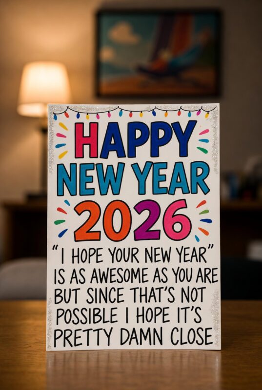 Funny Happy New Year 2026 Image with Quote