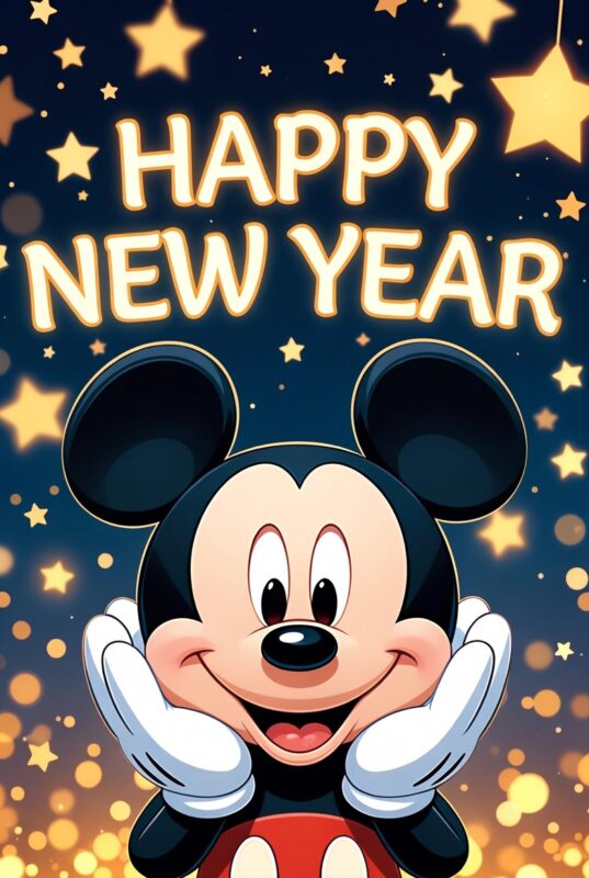 Mickey Mouse Happy New Year Wallpaper