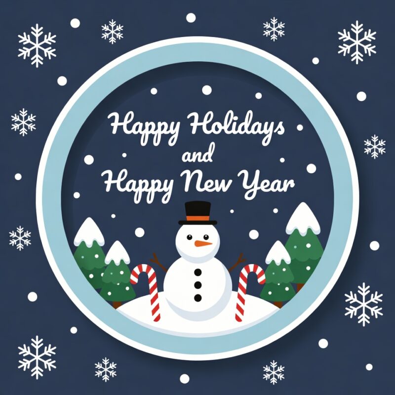 Happy Holidays and Happy New Year Clipart