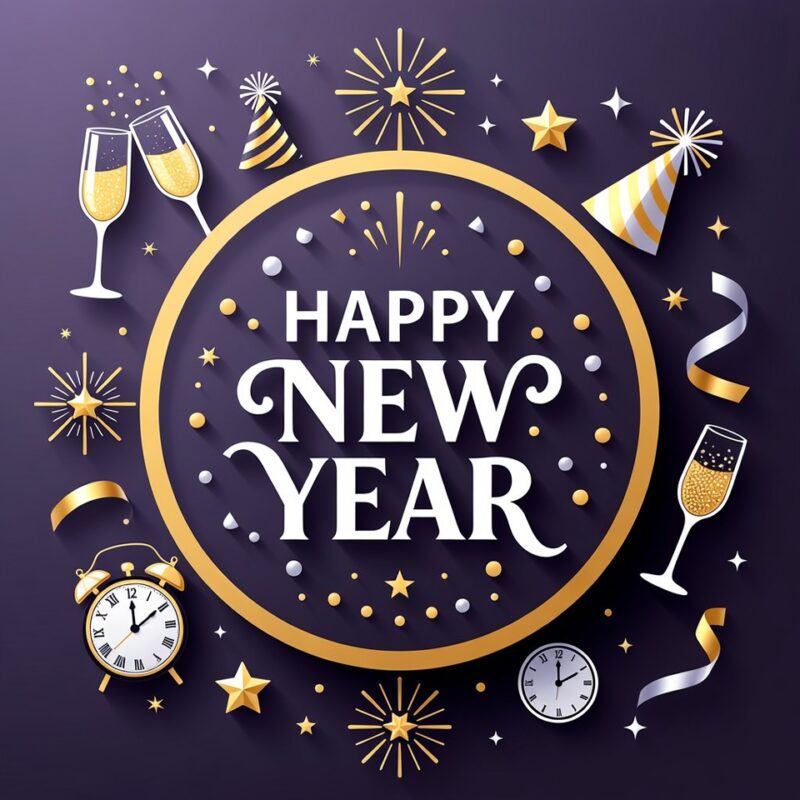 Happy New Year Clipart 2026