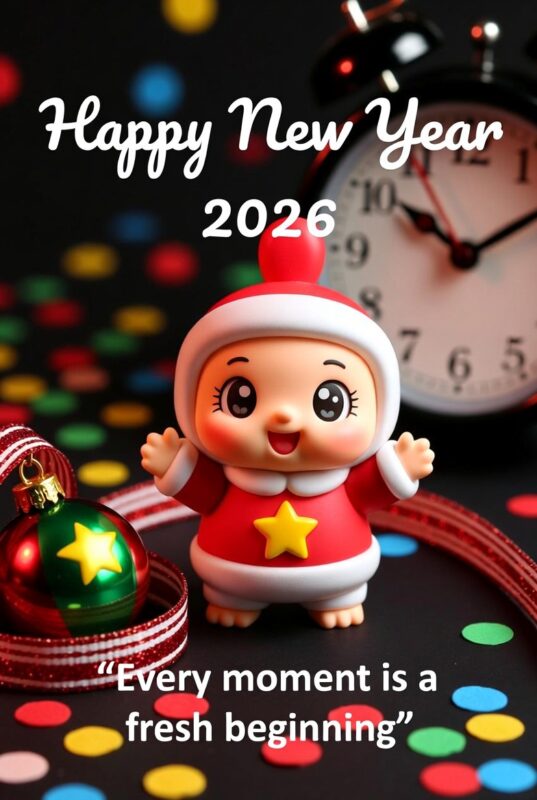 Cute Happy New Year 2026 Image with Quote