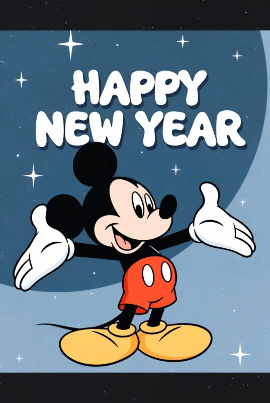Mickey Mouse Happy New Year Wallpaper