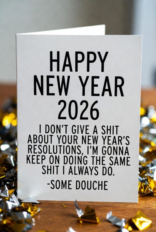 Funny Happy New Year 2026 Image with Quote