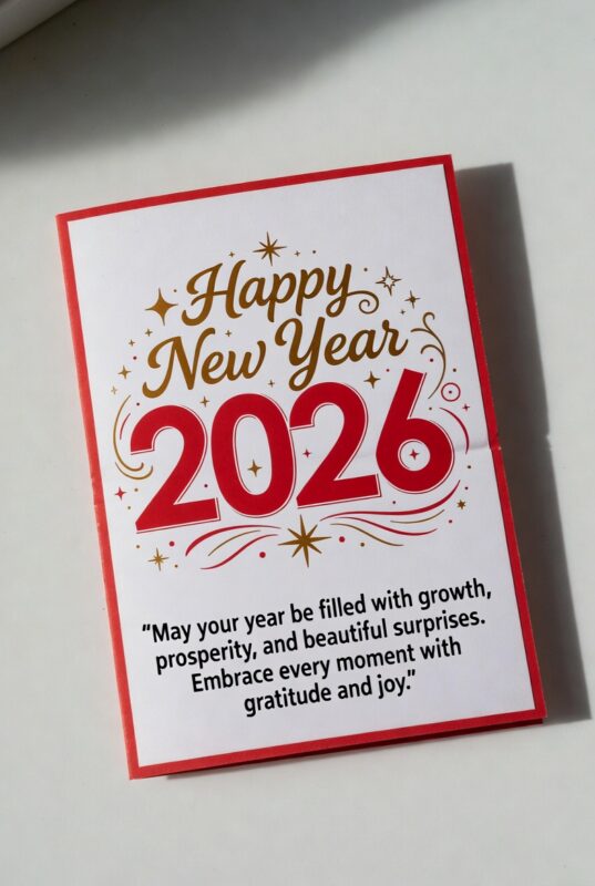 Cute Happy New Year 2026 Image with Quote