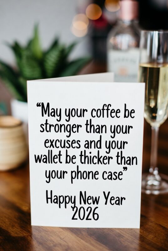 Funny Happy New Year 2026 Image with Quote