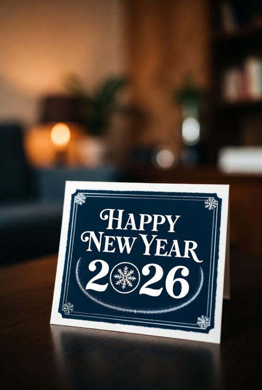 Cute Happy New Year 2026 Image with Quote