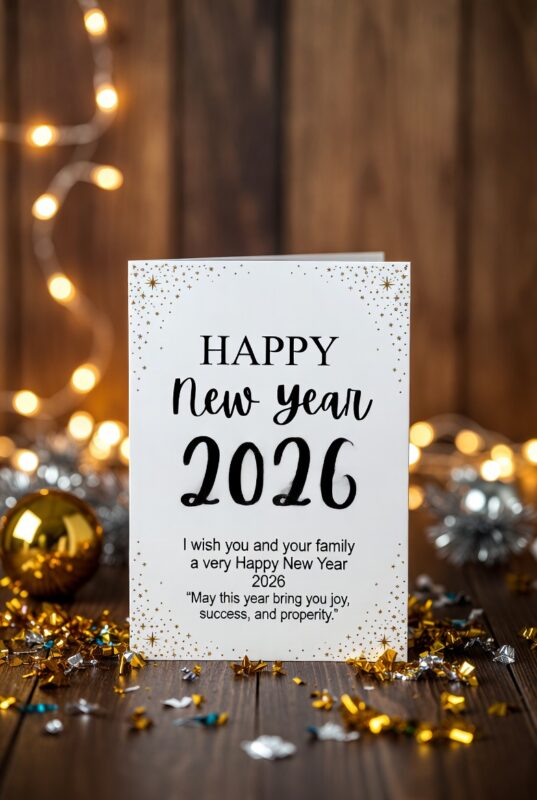 Cute Happy New Year 2026 Image with Quote