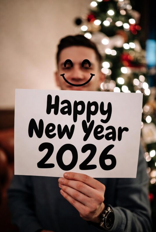 Funny Happy New Year 2026 Image with Quote
