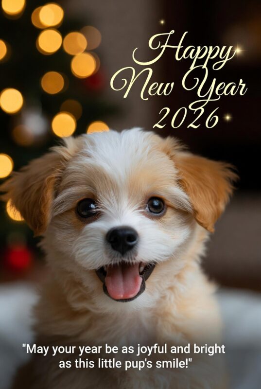 Cute Happy New Year 2026 Image with Quote