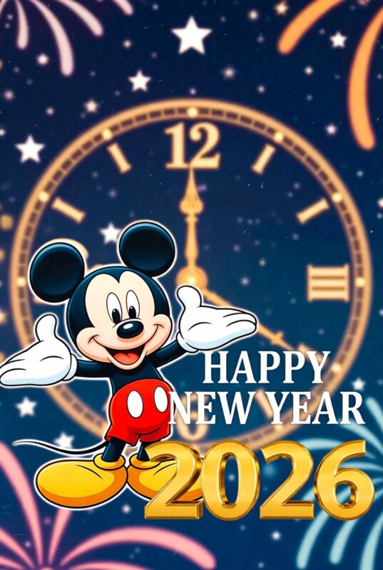 Mickey Mouse Happy New Year Wallpaper
