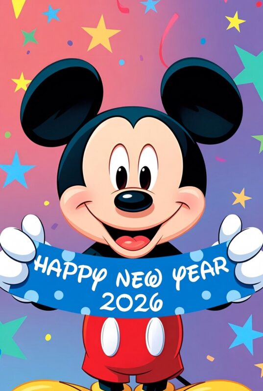 Mickey Mouse Happy New Year Wallpaper