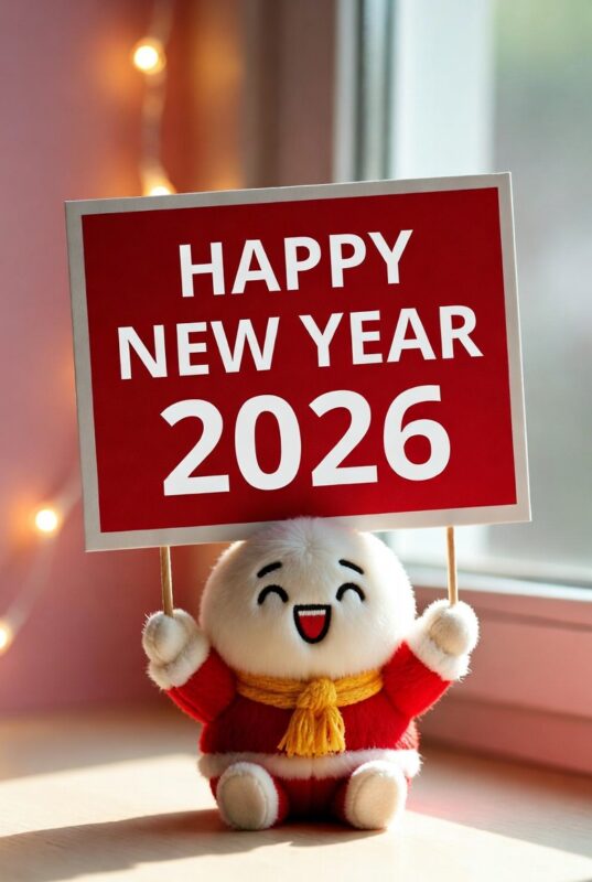 Cute Happy New Year 2026 Image with Quote