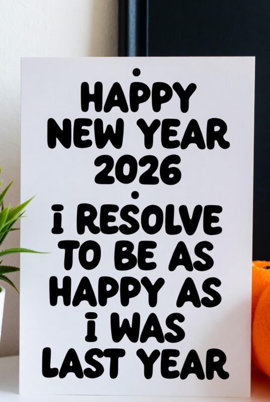 Funny Happy New Year 2026 Image with Quote