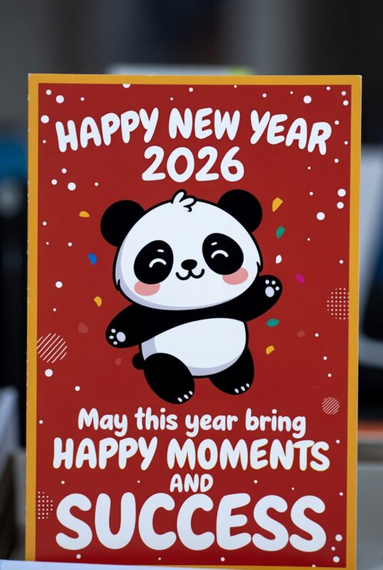 Cute Happy New Year 2026 Image with Quote