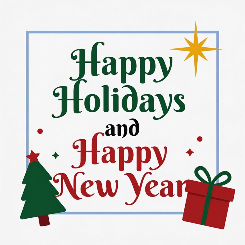Happy Holidays and Happy New Year Clipart
