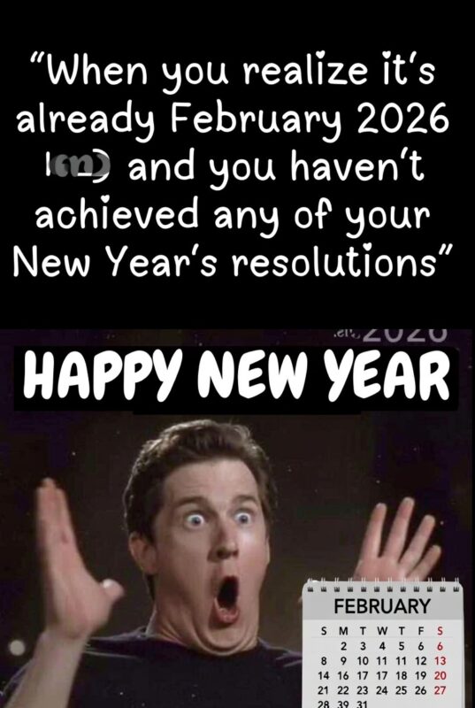 Funny Happy New Year 2026 Image with Quote