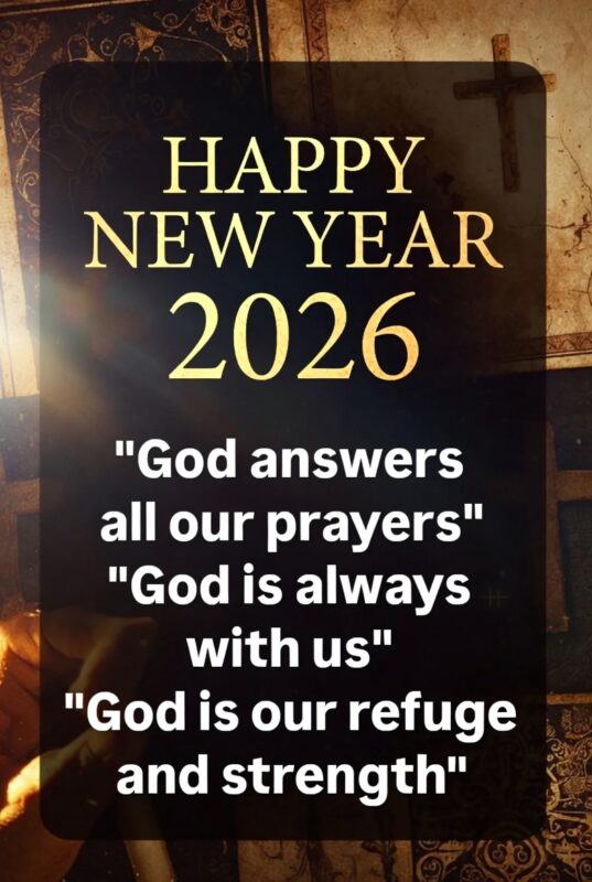 Religious Happy New Year 2026 Image with Quote