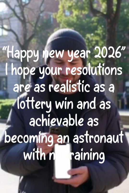 Funny Happy New Year 2026 Image with Quote