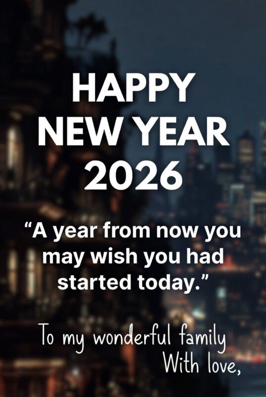 Happy New Year 2026 Image with Quote for Family