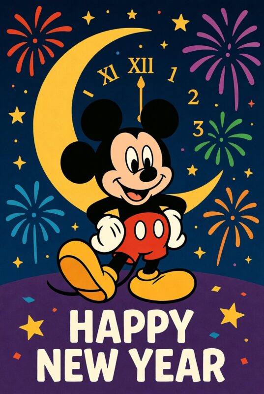 Mickey Mouse Happy New Year Wallpaper