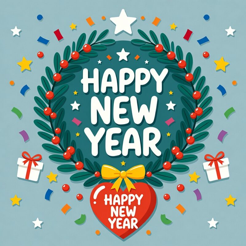 Cute Happy New Year Clipart