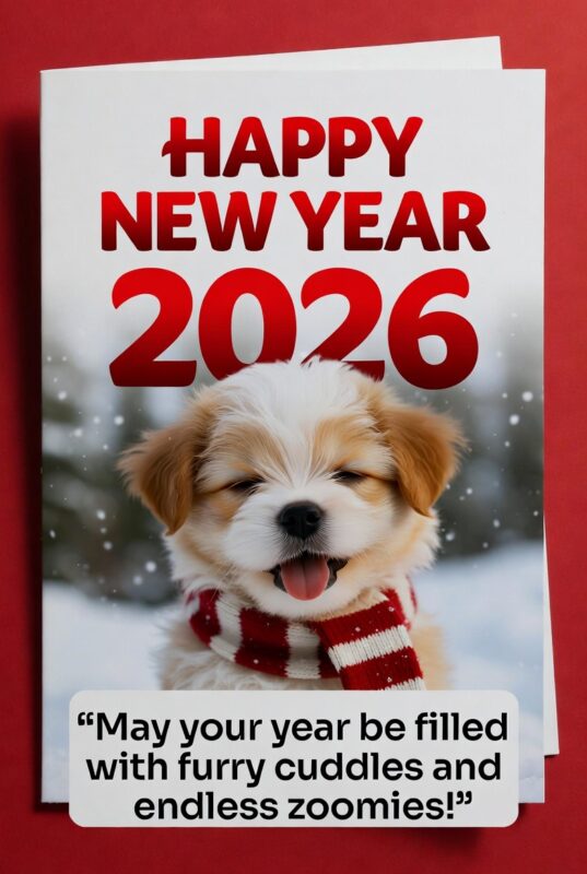 Cute Happy New Year 2026 Image with Quote